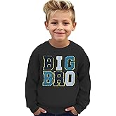 BOUTIKOME Big Brother Sweatshirt Toddler Baby Boy Big Bro Embroidery Chenille Patch Shirts Fall Pullover Announcement Tops