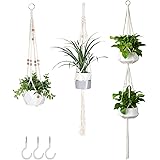 AOMGD 3 Pack Macrame Plant Hanger with 3 Hooks, Different Size Hanging Planters for Indoor Plants Holder for Boho Home Decor,