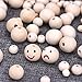 Outus Natural Round Wood Beads Loose Spacer Beads for DIY Jewelry Making, 150 Pieces, 5 Sizes (8 mm/ 10 mm/ 12 mm/ 16 mm/ 20 mm)
