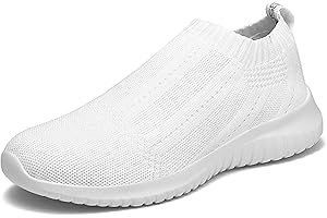 TIOSEBON Women's Walking Sock Shoes Elastic Knit Lightweight Slip on Breathable Yoga Sneakers