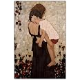 Artista classico di Gustav Klimt Una madre che tiene in braccio un bambino Dipinto ad olio su tela Stampe in poster Immagine di arte della parete per la decorazione domestica Quadro 12x16in