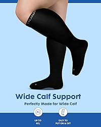 Lalapapa 3Pairs Wide Calf Compression Socks for
