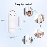 TECKNET Door Alarm Sensor Mini Window 6 Pack 100dB Quick Loud Ring HWA01806 view 6