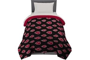Franco Naruto Anime Akatsuki Pattern Bedding Soft Microfiber Comforter, Twin, (Official Naruto Product)