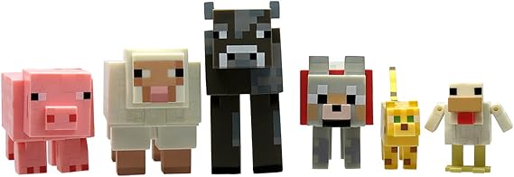 マインクラフト アクションフィギュア アニマル6パック 内容物 豚 羊 牛 オオカミ ヤマネコ ニワトリ フィギュア ドール 通販 Amazon