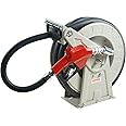 VEVOR Diesel Fuel Hose Reel 3/4" x 50', Retractable Hose Reel Extra Long, Heavy-Duty Carbon Steel Construction with Automatic Fuel Nozzle, NBR Rubber Hose for Vehicle Ship Aircraft Tank Truck, 300PSI