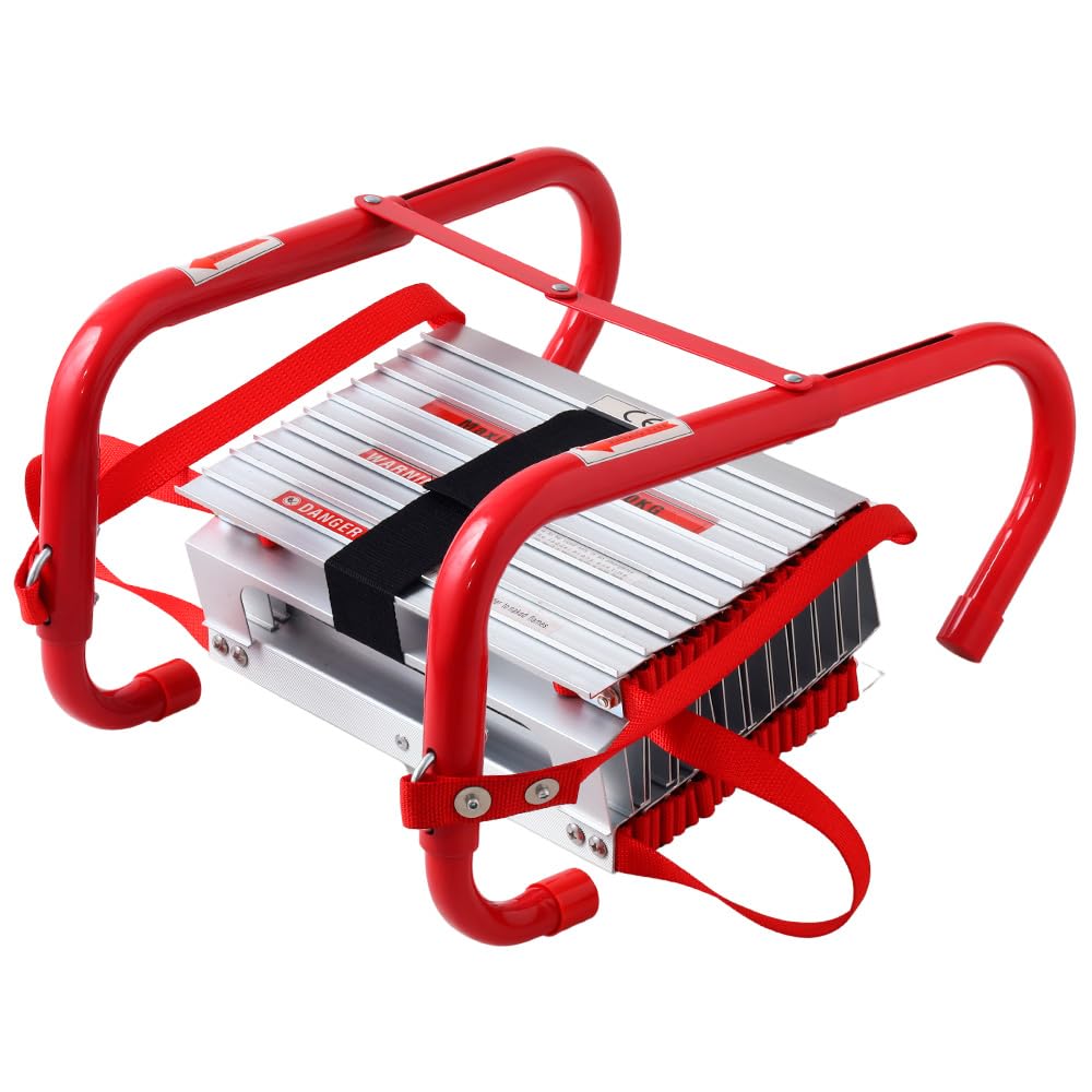 UPstore 防災はしご 避難用はしご 7.5M 3階用 脱出用 緊急時 避難梯子 アルミステップ ベランダ 軽量4.5kg コンパクト収納 折りたたみラダー 引っ掛けはしご (7.5m / 3階用)商品画像