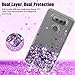 V20 Case,Shiny Glitter Moving Liquid Clear with TPU Bumper Protective Back Cute Girls Case for V20 Purple…
