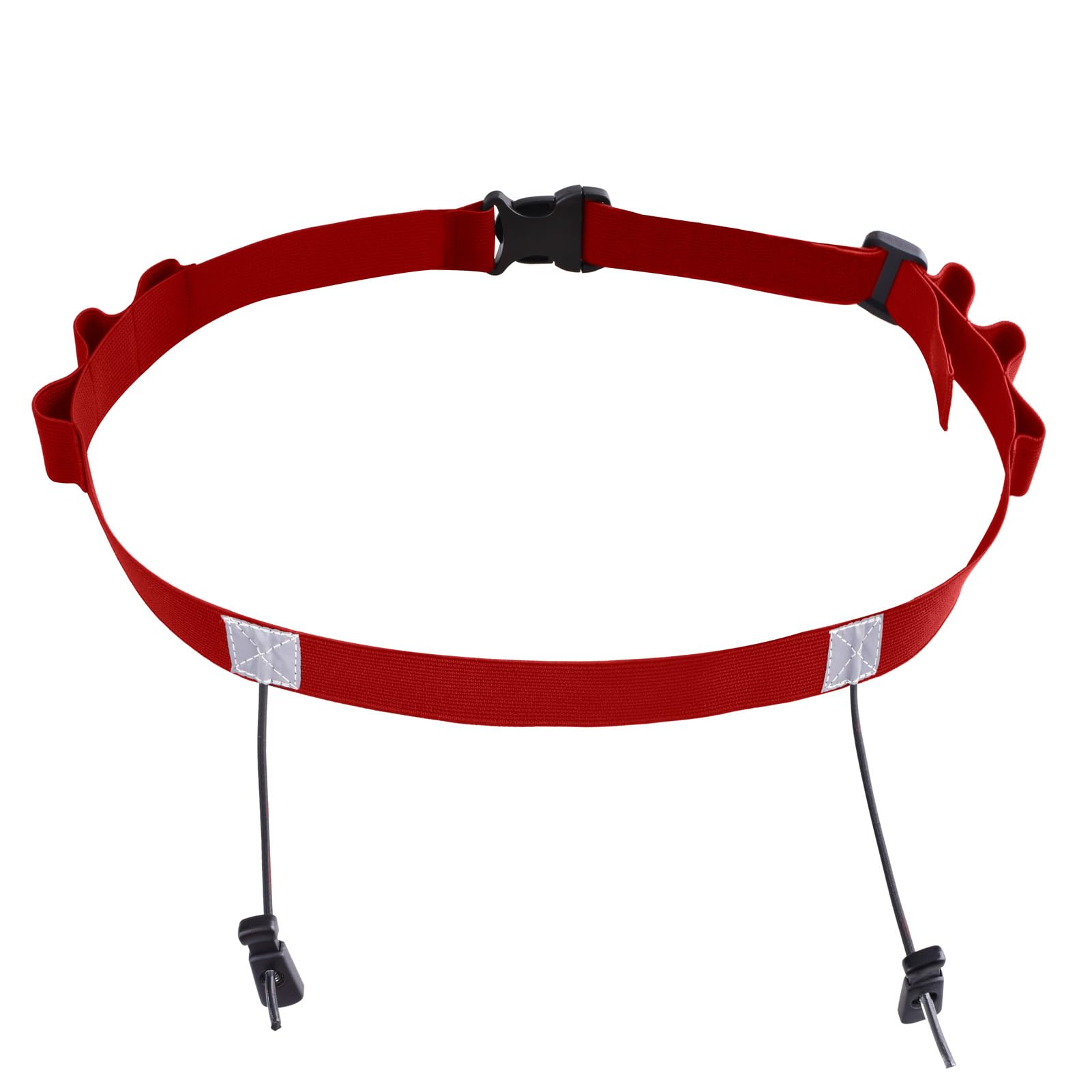 Azarxis Adjustable Elastic Triathlon Belt Marathon Running Sports Bib Number Holder with 6 Energy Gel Loops - Stretch Fit & Comfortable (Red)