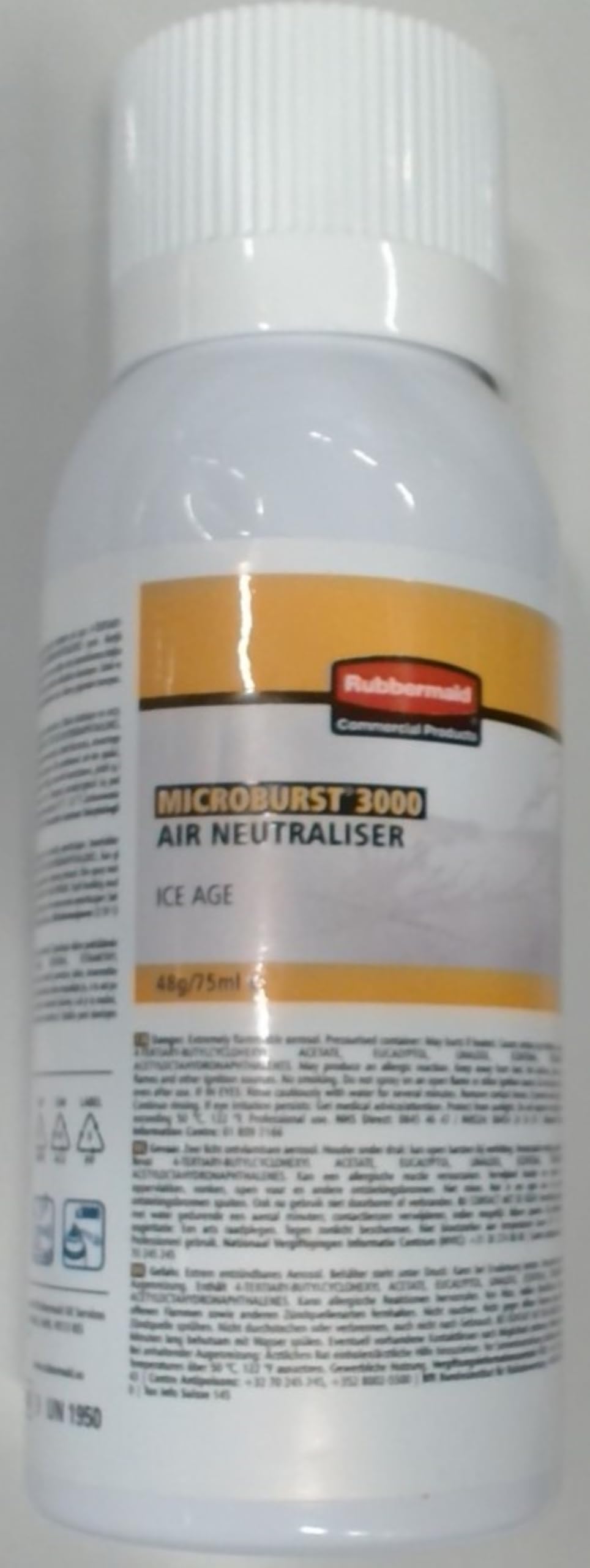 Rubbermaid R0260056 Microburst air neutraliser 3000 Ice Age Aerosol, 75ml Volume, Packaging may vary