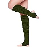 SATINIOR Long Leg Warmers for Women 24 Inch over The Knee Knit Ribbed Leg Warmer Stirrup Yoga 80s Party Dance Ballet Supply