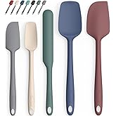 Coukre Silicone Spatula Set of 5,High Temperature Resistant, Food Grade Silicone, Dishwasher Safe, for Baking, Cooking (Pure 