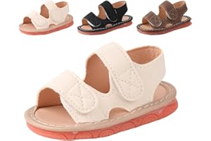 CINDEAR Baby Boys Girls Squeaky Sandals Summer Closed-Toe Anti-Slip Premium Rubber Sole Toddler First Walkers Shoes