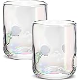 SiliFine Icon Juice Glasses, 14oz Stemless Wine Drinking Juice Glass Cup for Valentine Party Supplies Gift(2 Pcs,Shell White)