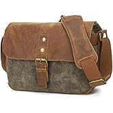 peacechaos Camera Bag, SLR DSLR Waterproof Canvas Camera Case, Vintage Padded Shoulder Bag for Women and Men (Army Green)