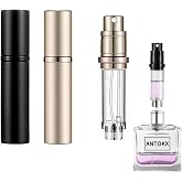 2-Pack 5ML Perfume Bottle Refillable Atomizer, Cologne Spray Bottle Travel | Luxury Perfume Atomiser, Pocket Perfume Dispenser, Scent Pump Case, Leakproof Portable Perfume Sprayer (Black &amp; Gold)