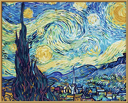 Schipper 609130816 Malen nach Zahlen - Sternennacht nach Vincent Van Gogh - Bilder malen für Erwachsene, inklusive Pinsel und Acrylfarben, 40 x 50 cm – Bild 4