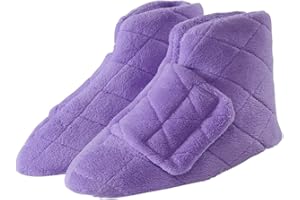 SILVERT'S ADAPTIVE CLOTHING & FOOTWEAR Silverts Diabetic Bootie Slippers for Women - Extra Wide Footwear for Seniors with Swollen Feet
