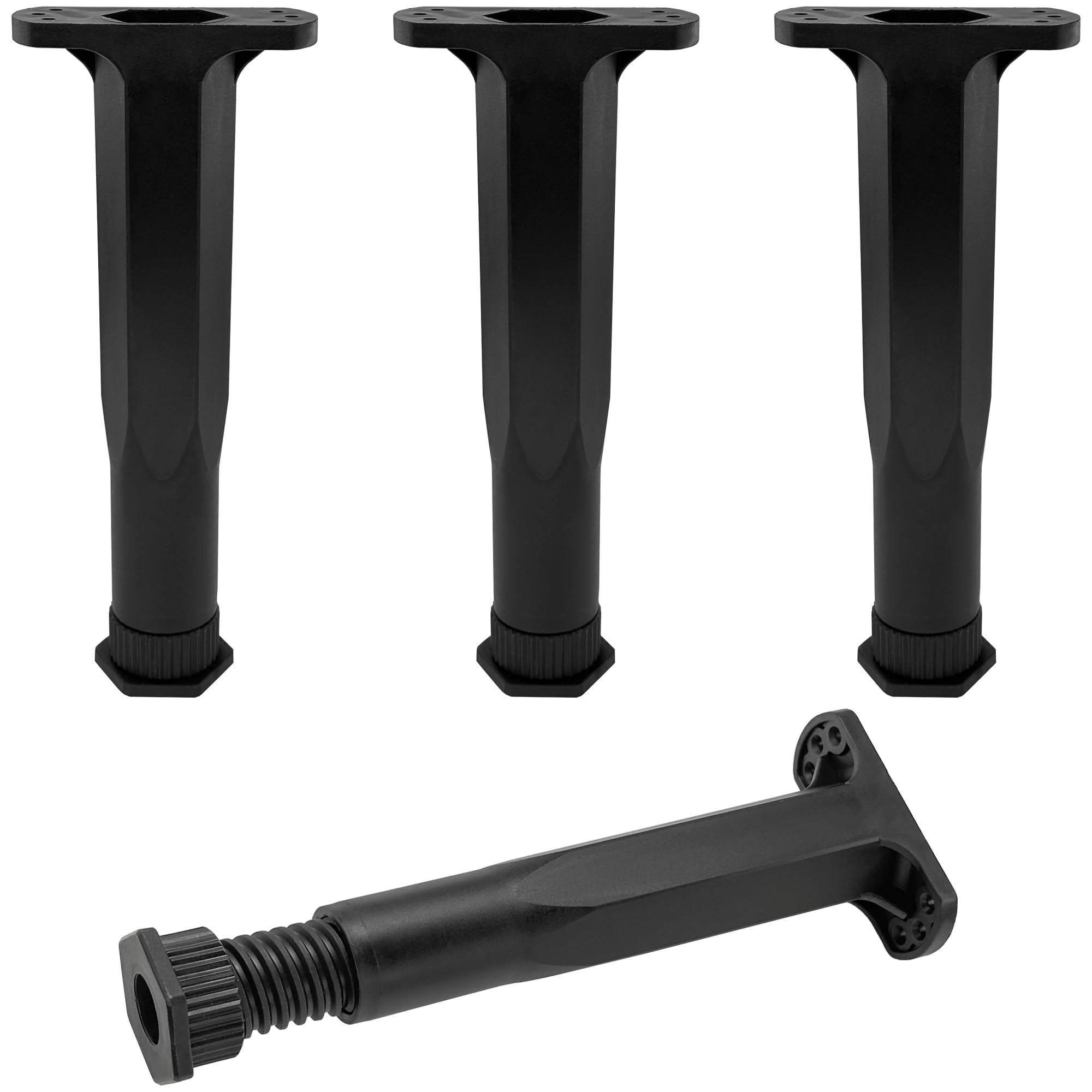 DDHOMIN 4 PCS Adjustable Plastic Support Legs for Bed Frames, Sofa, Furnitures and Tables (195mm-375mm)