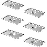 Aplancee Hotel Pan Lids 6 Pack– Fits 1/4 Size Stainless Steel Steam Table Pans, Anti-Jam Food Pan Cover for Catering, Buffet Use, Kitchen Prep, Dishwasher Safe