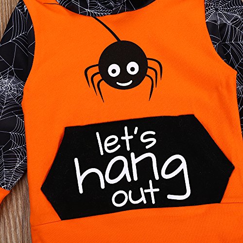 image for XiaoReddou Toddler Baby Boy Spider Net Hoodie Top+Long Pant Clothes Se