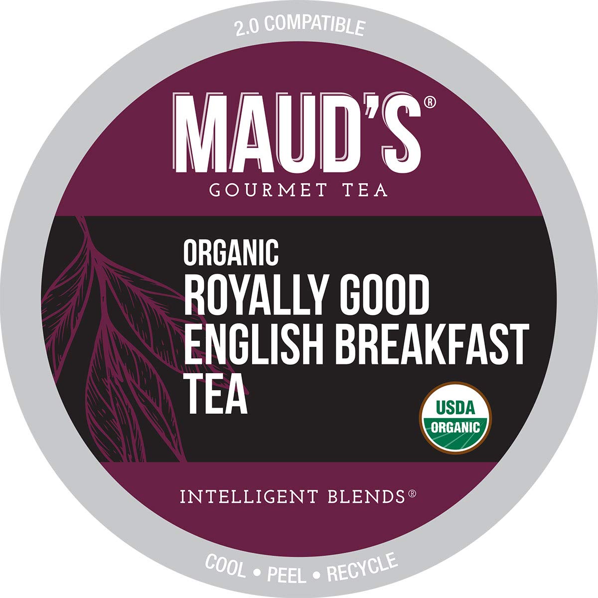 Maud's Organic English Breakfast Tea (Royally Good English Breakfast), 24ct. Recyclable Single Serve Organic Black Tea Pods &ndash; 100% Organic Tea California Blend, Keurig Black Tea K Cups Compatible