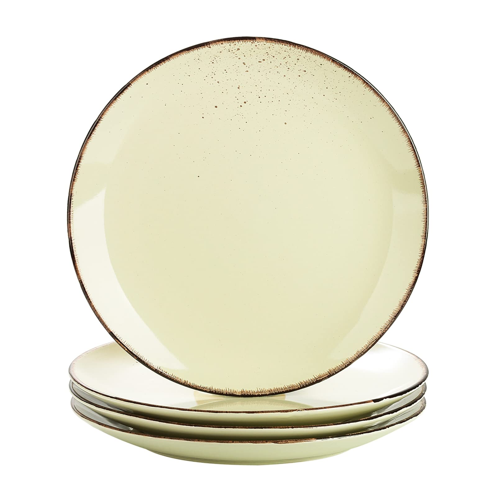 vancasso Navia Nature Vintage Stoneware Dessert Plates, Set of 4, Cream 21.5 x 21.5 x 2.5 cm