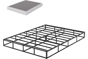 Bednowitz Box Spring Queen Size, 9 Inch High Profile Box-Spring with Fabric Bed Cover, Noise Free Sturdy Metal Frame, Heavy Duty Steel Structure Mattress Foundation, Easy Assembly