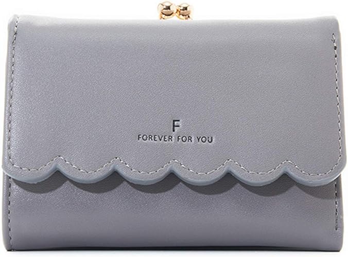 Amazon S Win 小さい財布 レディース財布 ガマ口 ウォレット 折りたたみ 大容量 コンパクト お札入れ 小銭入れ付き 8カード入れ ミニ 財布 専用化粧箱付き グレー 財布
