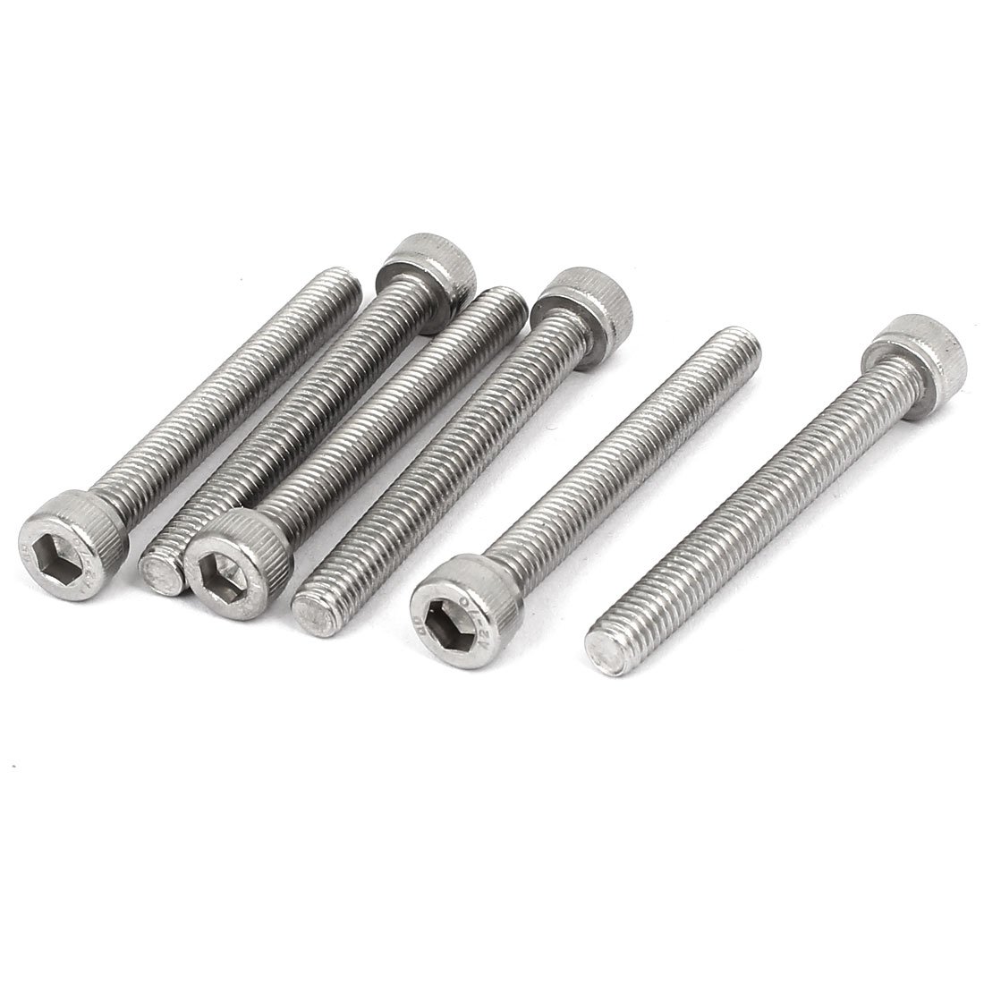 Uxcell M6 x 50mm Thread 304 Stainless Steel Hex Socket Head Cap Screw Bolt DIN912 6pcs