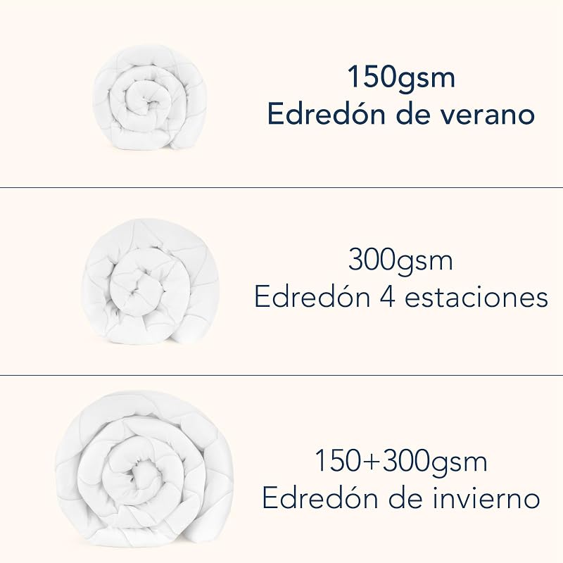 - Edredón Ligero 150g/m² - 220x240 cm - para Cama 135/150