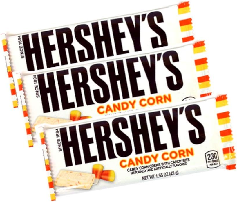Halloween Limited Edition Candy - Hershey's Candy Corn Chocolate Bar 1.55 oz - 3 Pack