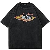 Vamtac Mens Oversized Graphic T Shirts Washed Vintage Streetwear Tees Soft Fashion Tops for Men