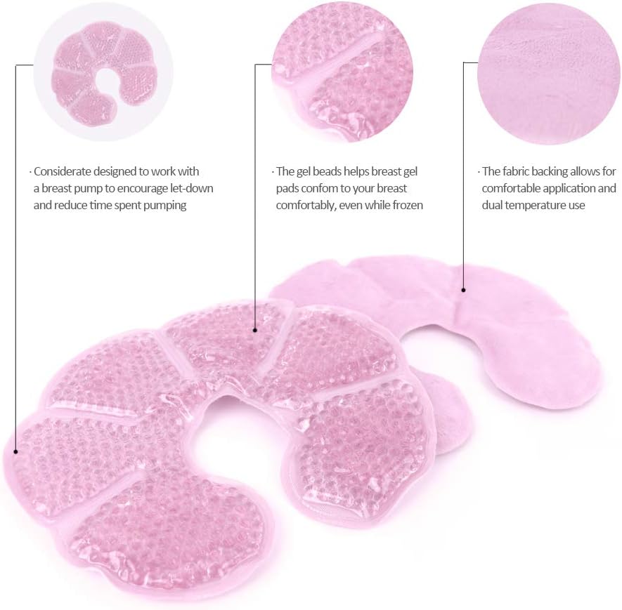 NEWGO® Breast Cooling Pads, 3-in-1 Breastfeeding Gel Pads for Nursing Pain Relief Sore Nipples Mastitis Relief - Image 5