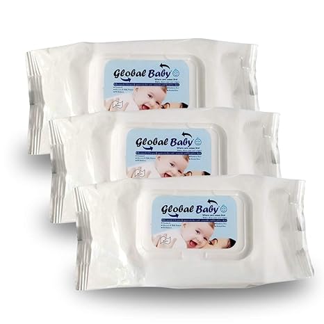Globalbaby Combo of 3 Skincare Gentle Baby Wet Wipes (White, 72 Pcs)