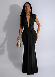 Memoriesea Women's Elegant Sleeveless Deep V Neck