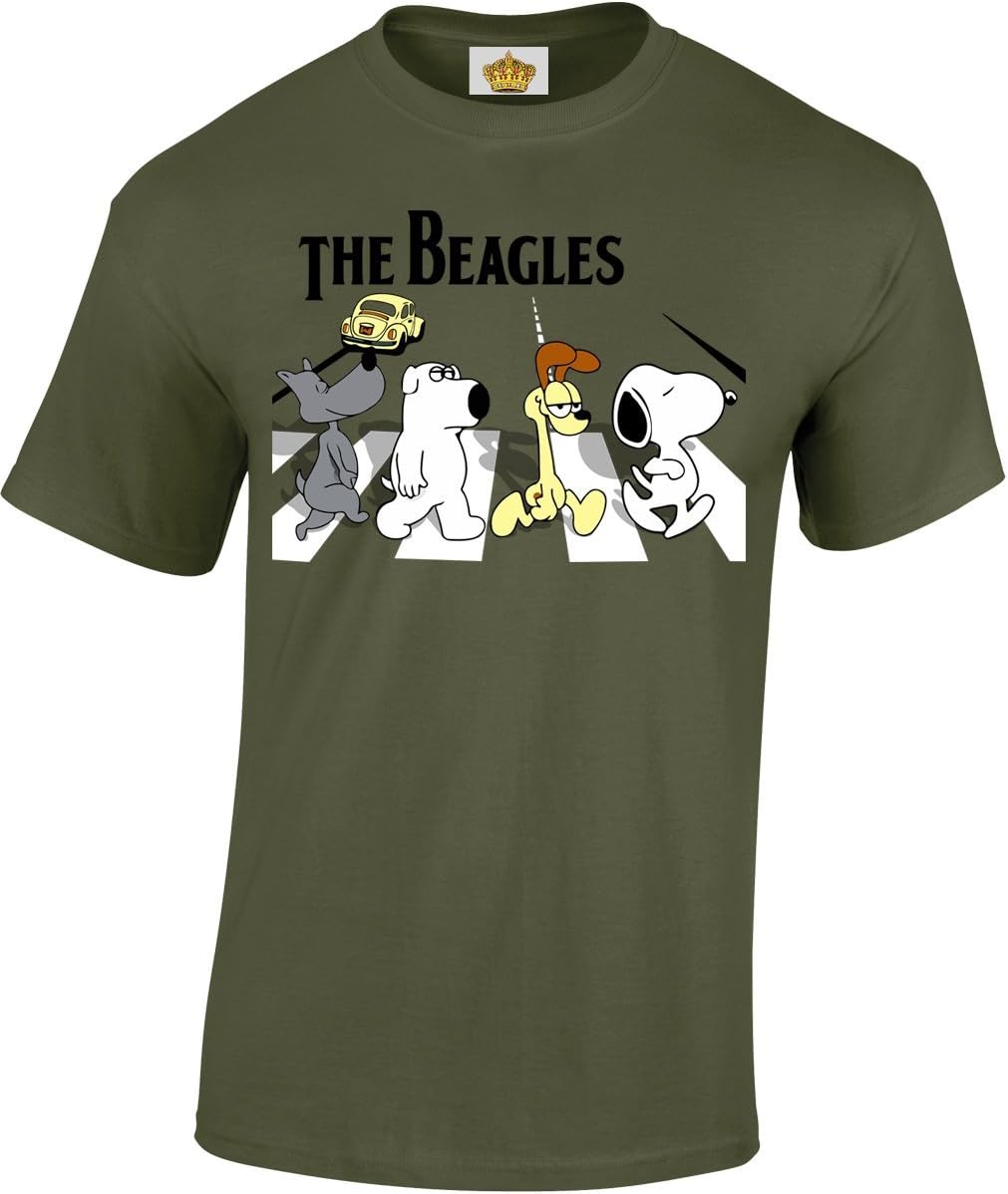The Beagles Abbey Road Beatles Album Style Funny Cool for Men & Teenagers T-Shirts Tops