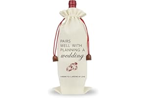RAISINGWELL Wedding Wine Bag Engagement Gifts for New Couples, Mr and Mrs Marriage Wedding Gifts, Wine Champagne Gift Bag With Drawstring, Honeymoon Gifts - Planning Wedding