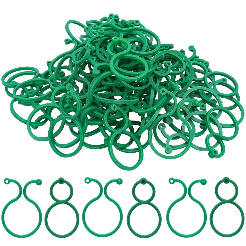 Bestgle 200pcs Garden Plant Support Clips, Twisty Plant Rings for Securing Stems, Vines & Seedlings, Flexible Plastic Clips (4cm × 2.7cm)
