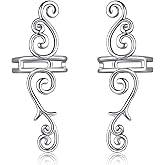 Celtic Knot/Celtic Knot/Bat/Filigree Viking Earrings 925 Sterling Silver Non Piercing Ear Cuff Earrings Cool Earring Cuff for Women Men