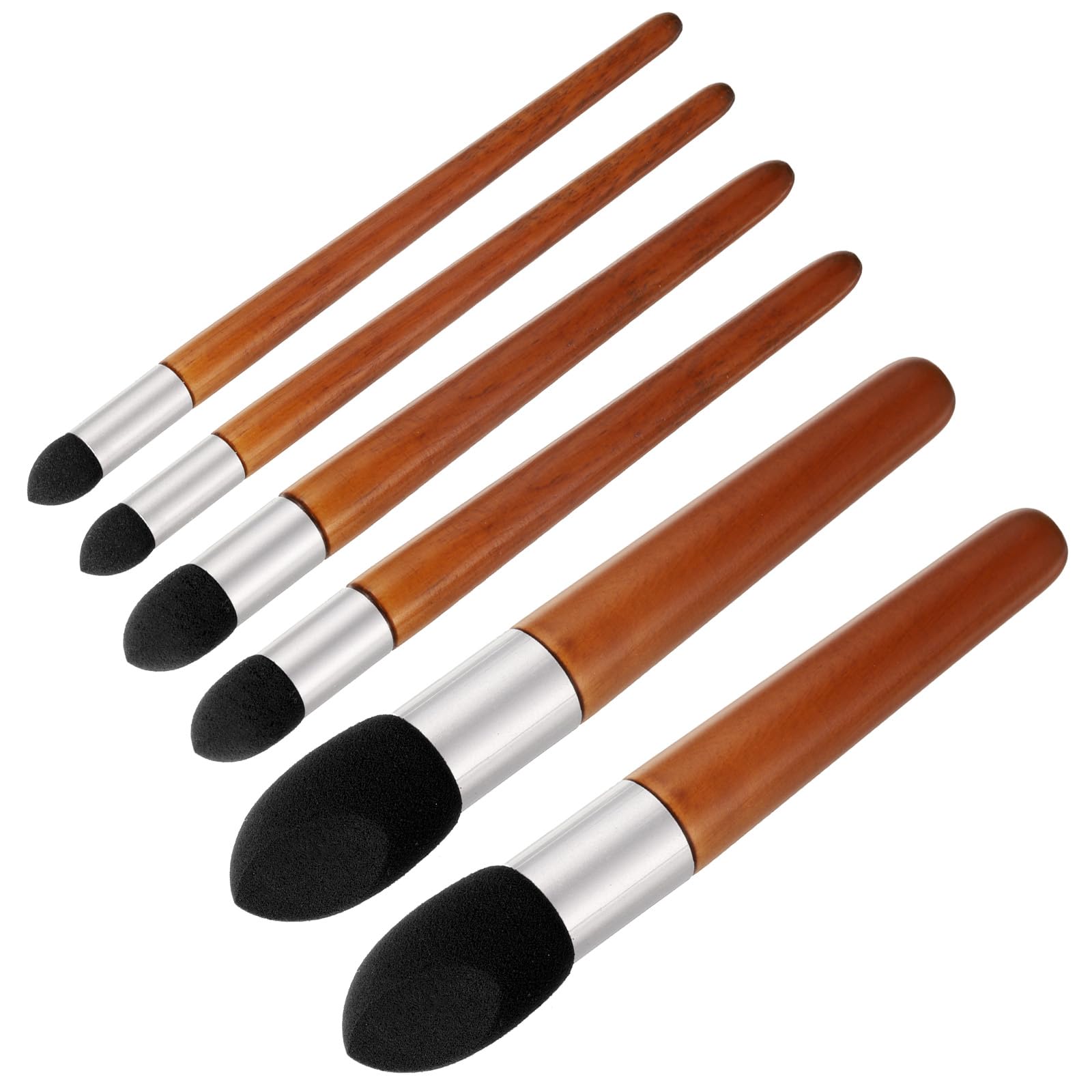 PATIKIL 3 Size Blending Stump Artist Blending Sponge Pen, 2 Set Washable Reusable Rubbing Sponge Brush Sketch Modification Sponge Pen Art Blenders Tool for Drawing Correction, Brown Red