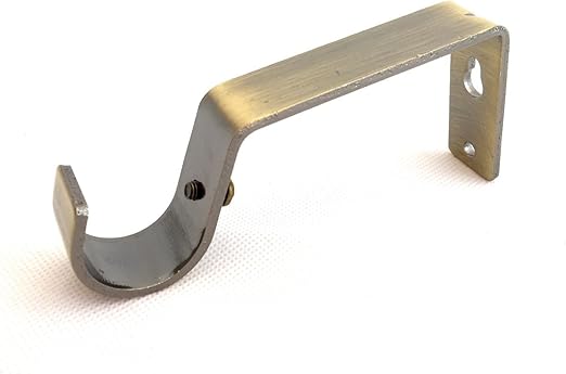 Antique Brass 28mm Bay Window Curtain Pole Passing Brackets C