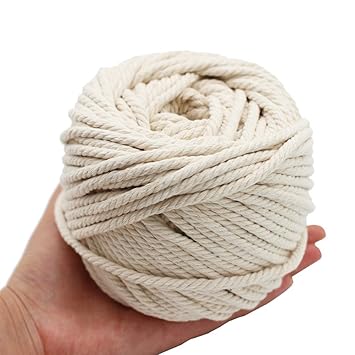 Macrame Cord 100 Natural Cotton 5mm 54 Yard For Wall Hanging Plant Hanger Hammock Swing Chair Craft Making Knitting Thick Cord Rope Natural Color
