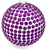 3.5" Purple Gem Rhinestone Ornament, Christmas Tree Decor, Winter Holiday Decoration, Clear Acrylic Ornament Covered in Purple Gems – Sparkling Christmas Tree Decoration or Holiday Bowl Filler