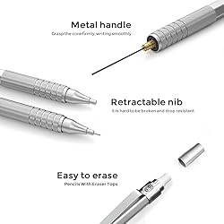 Nicpro Metal 0.9 mm Mechanical Pencils Set with