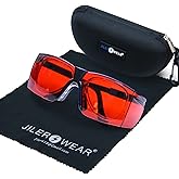 JILERWEAR Wavelength 180nm-540nm Laser Safety Glasses for 405nm, 445nm, 450nm,520nm,532nm Laser Light,Yag, Blue, Green Laser and UV Light Eye Protection Fit Dazzling Lasers, Like Engraving Machines