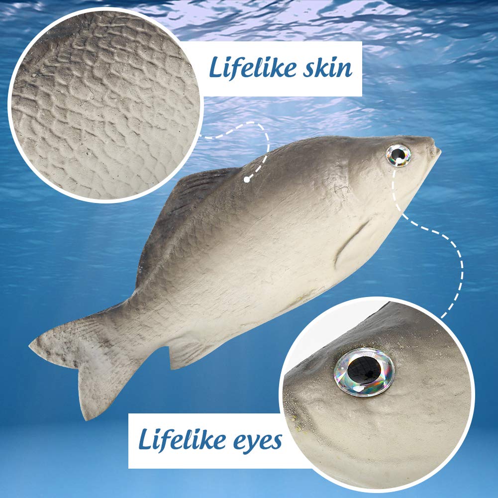 BigOtters 4PCS Fake Fish, Plastic Fishes Artificial Sea Fish Pretend Kitchen Food Decor Photography Props Party Favor