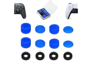 ShiMa Owl Thumb Grip Controller Gamepad Raised Antislip Thumb Stick Grips Thumbsticks Joystick Cap for PS5/4,Switch Pro Controller-Precision Rings(4pcs),Storage Case,Thumb Grips(8pcs),Blue Set