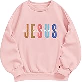Weripoah Jesus Christian Sweatshirts for Girls God Religious Sweatshirt Kids Graphic Pullover Inspirational Letter Tops