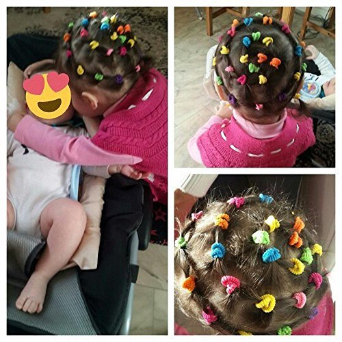 Hair Bands Ties,200pcs Colorful Elastic Rubber Bands Not hurt hair & No Crease Ponytail Holders,Tiny Soft Hair Ties for Toddler Baby Kids (Multi-Colored)